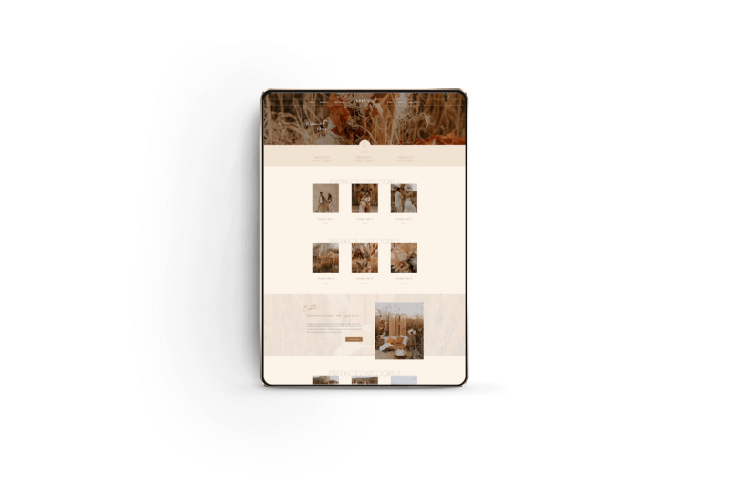 Bohemian Showit webshop template voor fotografen