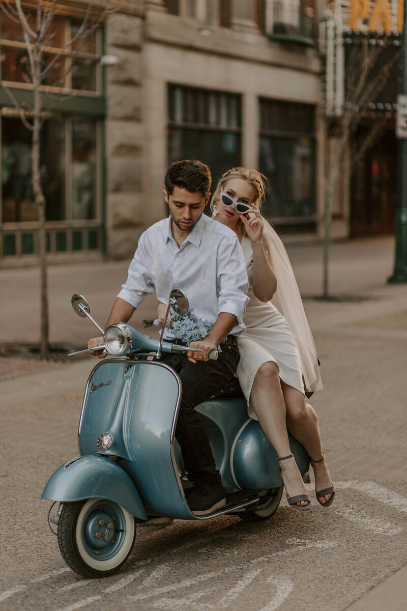 Moped Wedding Photos Calgary