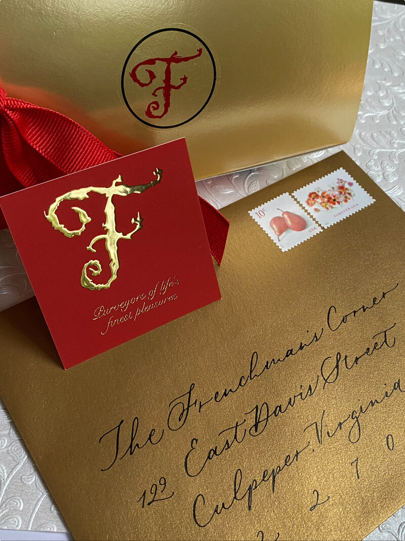 Modern envelope with calligraphy