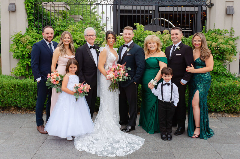 Ottawa wedding photos of a bride and groom with their extended family