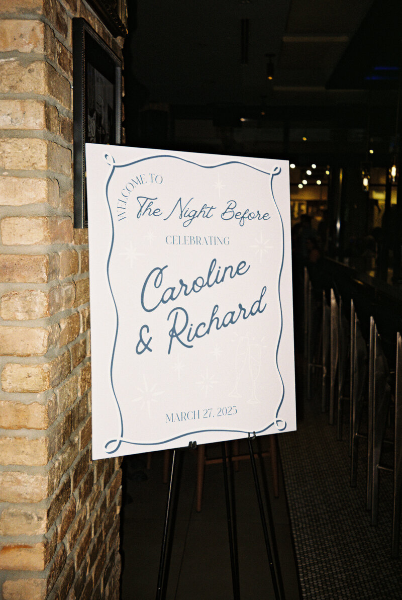 welcome party sign by wedding photographer tampa bay
