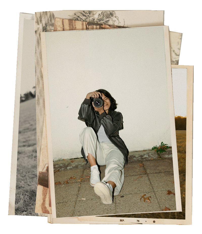 Stack of nostalgic vintage photos of a fun wedding photographer in New York