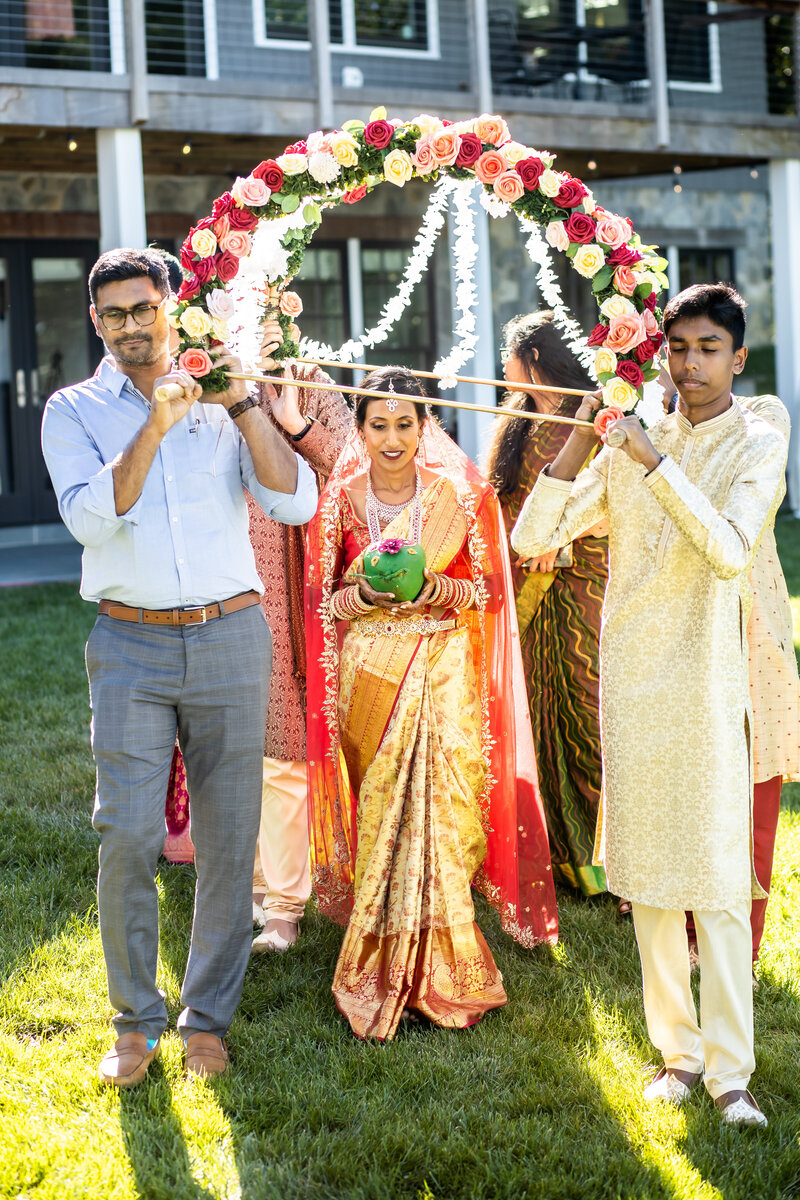 Stunning Indian Bride walks down the aisle, Annapolis Wedding Photographer