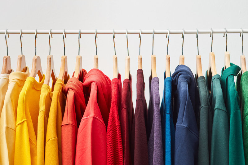 mutli color clothing rack