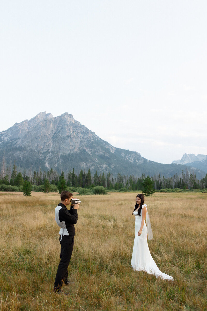 Boise photographer, Erica Rochelle, and husband during Stanley elopement