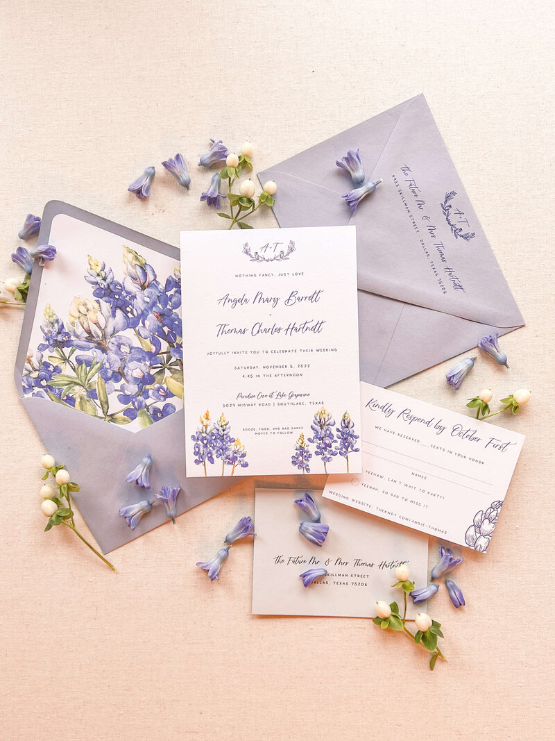 Bluebell-Flower-Texas-Wedding-Invitations