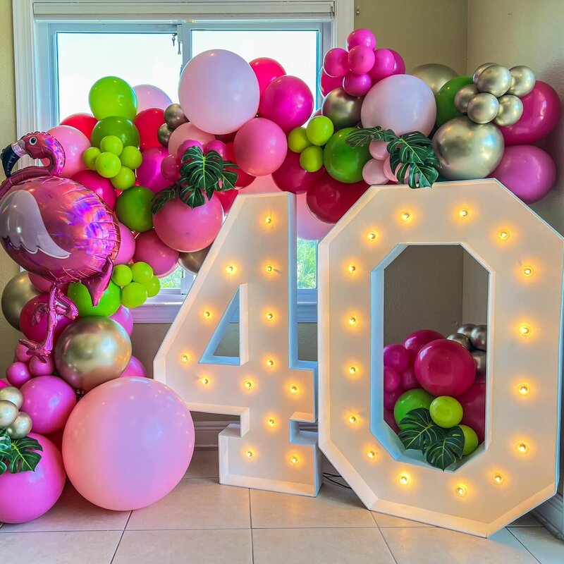 40th birthday party flamingo decor in Tampa