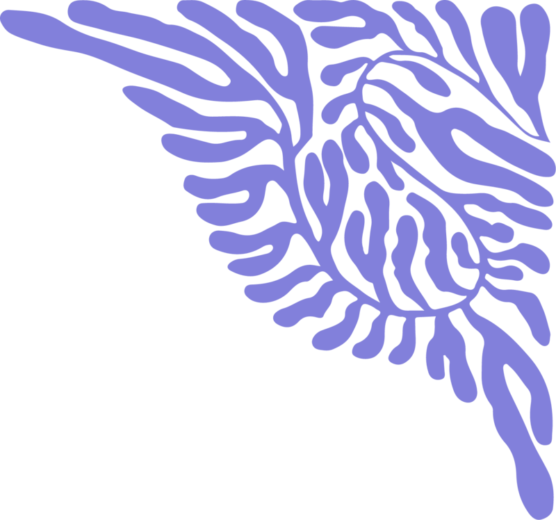 blue illustrated foliage
