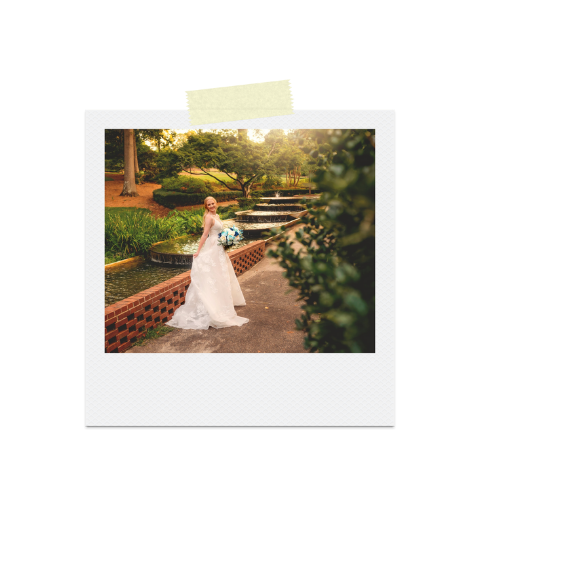Bridal photos at Glencairn Gardens in Rock Hill SC