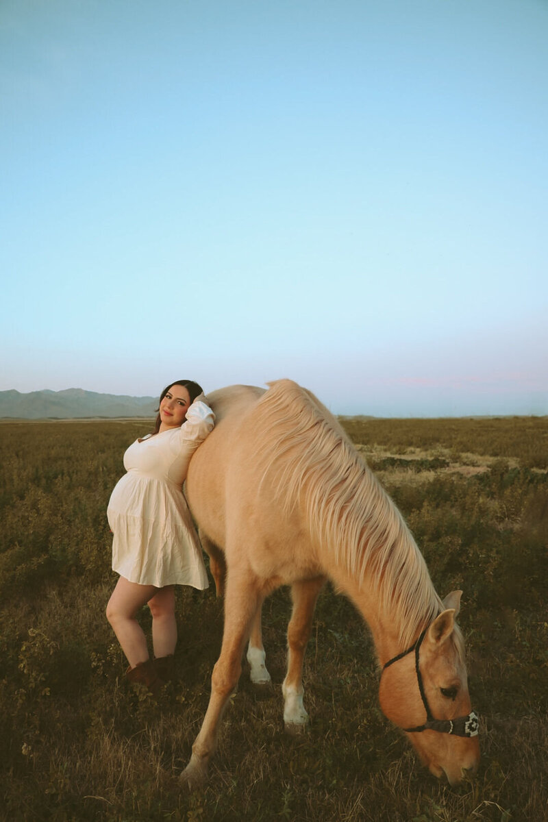 Outdoor maternity photography in Mesa, Arizona, capturing the beauty of growing life in natural light.