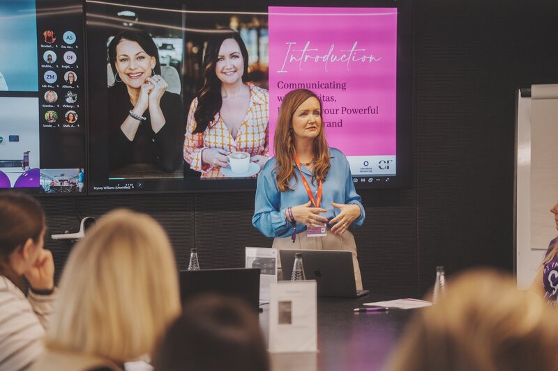 Bryony Williams speaking at a workshop