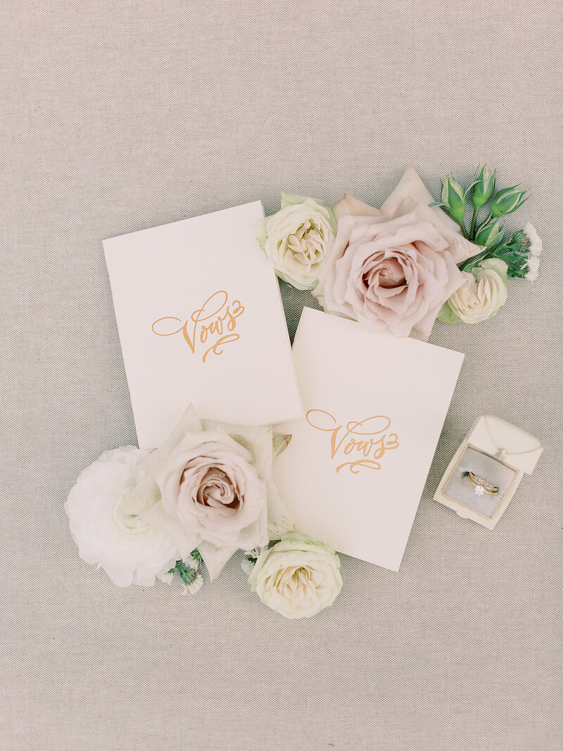 3-radiant-love-events-Victoria-Masai-Vow Books-flowers-ring-and-box-flatlay-updated-romantic-elegant-timeless