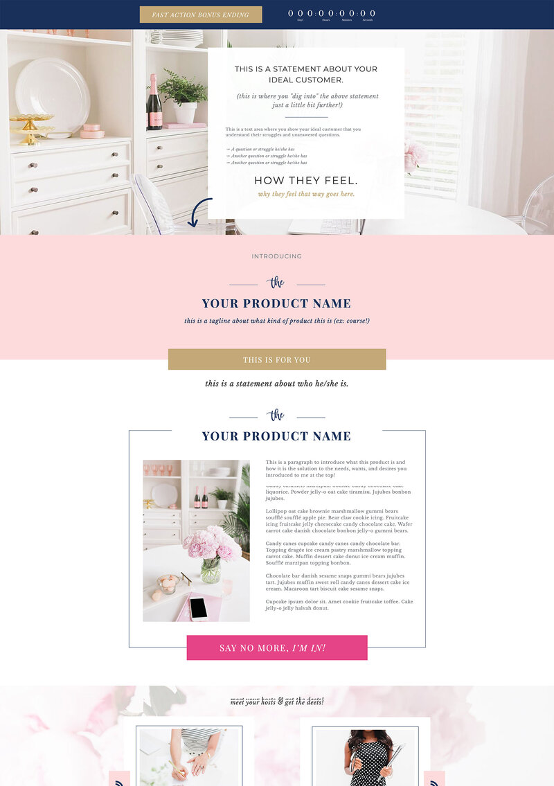 Sales Page Showit Website Template