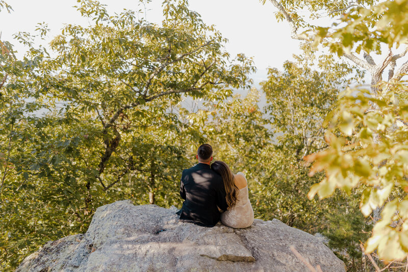 couple eloping on the mountain