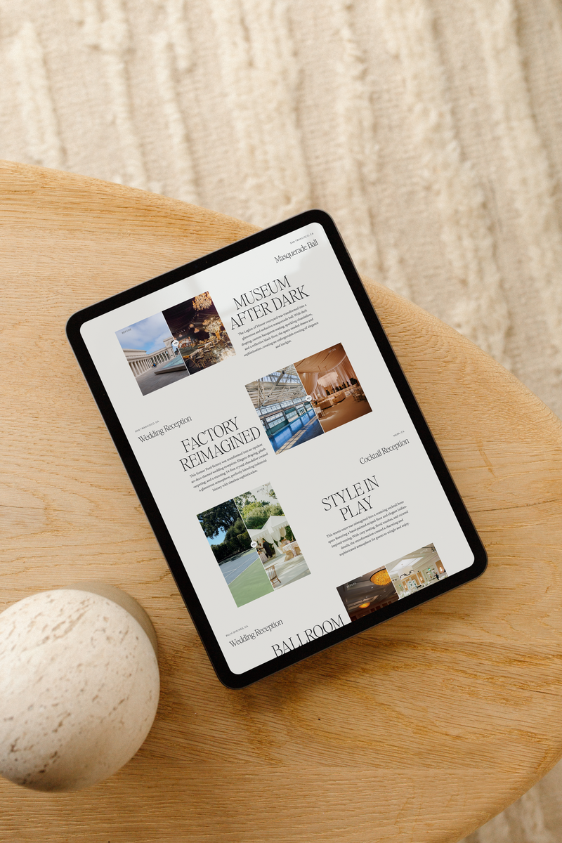 Showit website design for a construction company services page