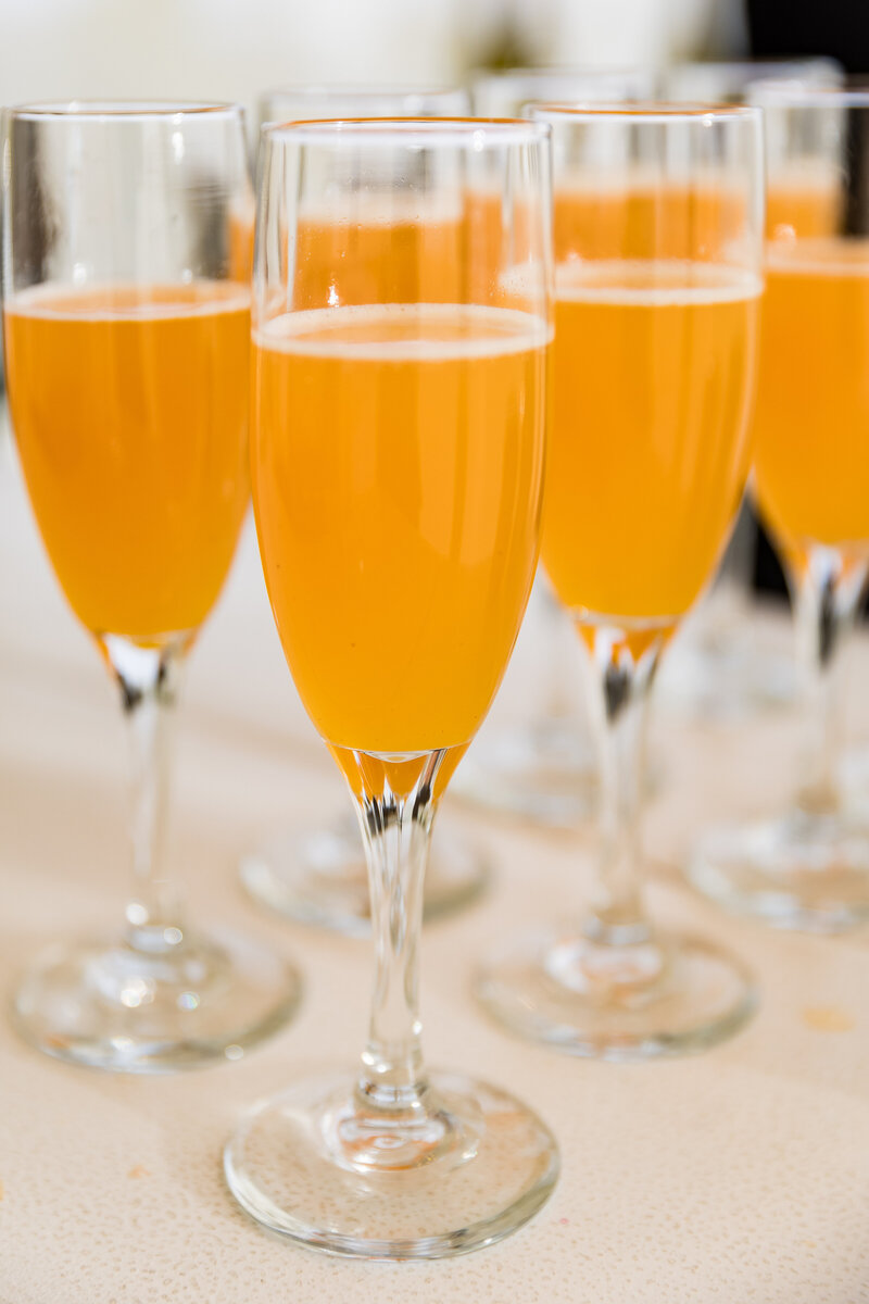 peach bellinis at an upscale wedding in Nashville, TN
