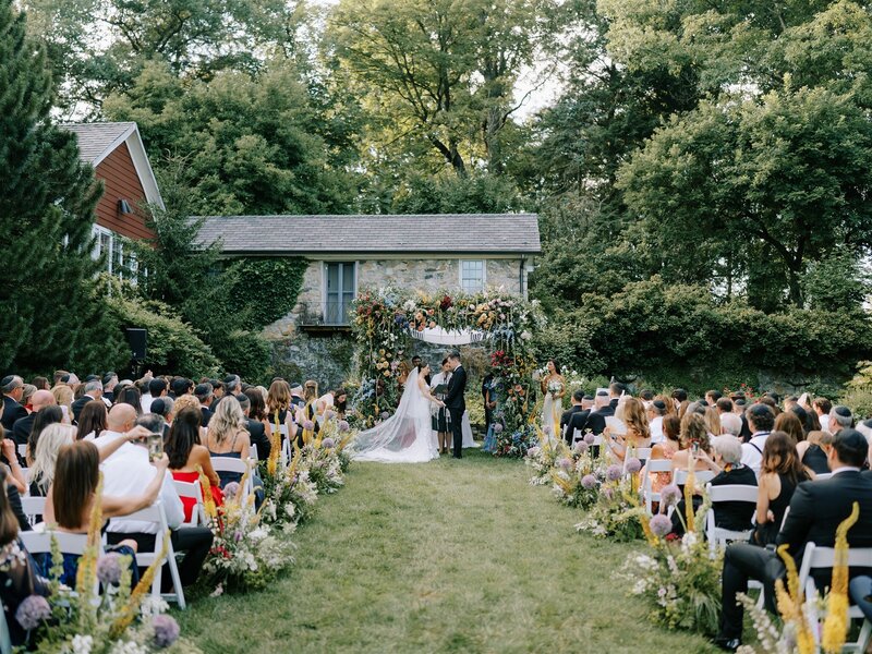 English Garden Ceremony, First Kiss as a Married Couple