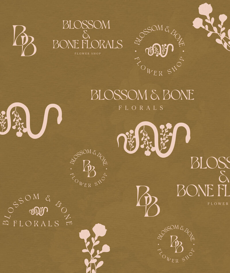 Hand-drawn floral icon for creative studio branding by Praia