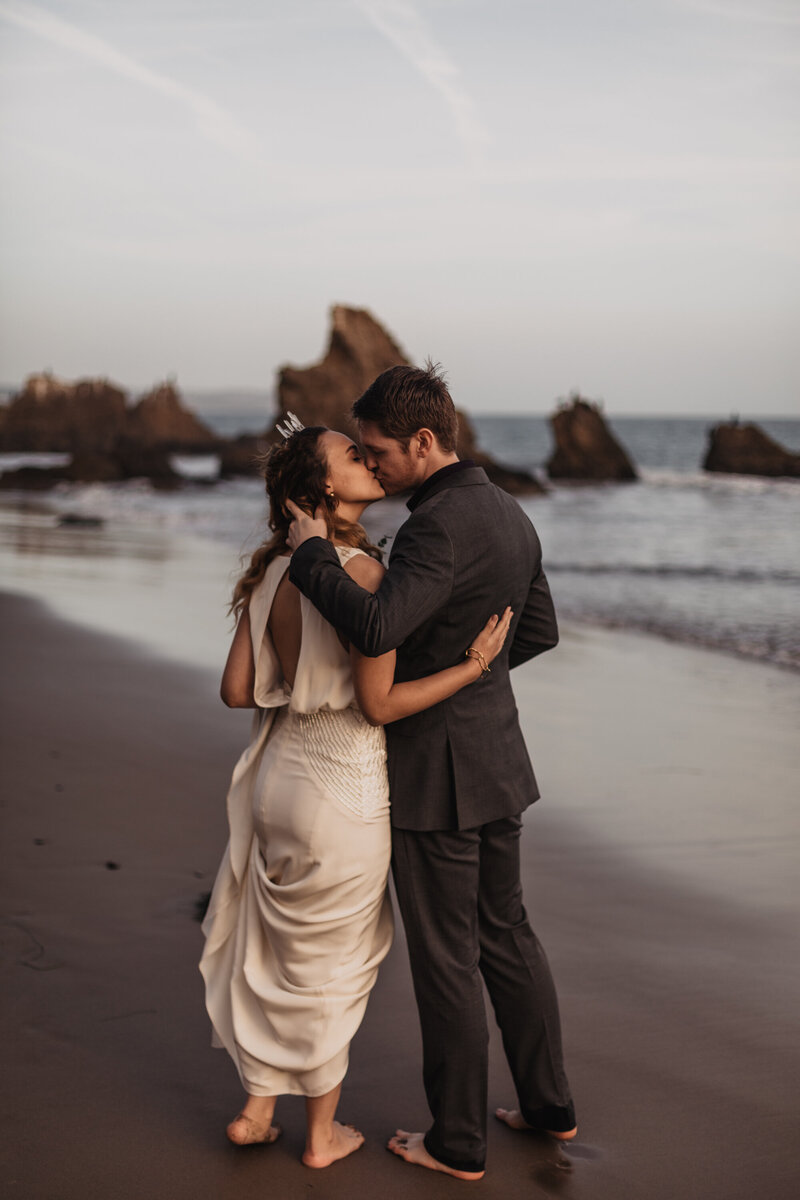 Adventure elopement at El Matador State Beach in Malibu, California
