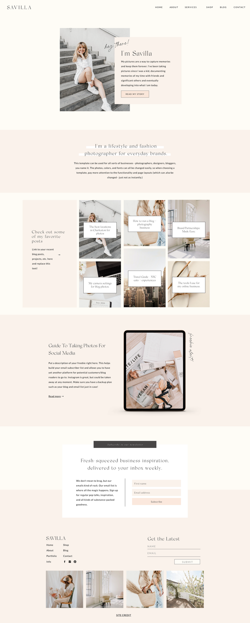 showit template for influencers