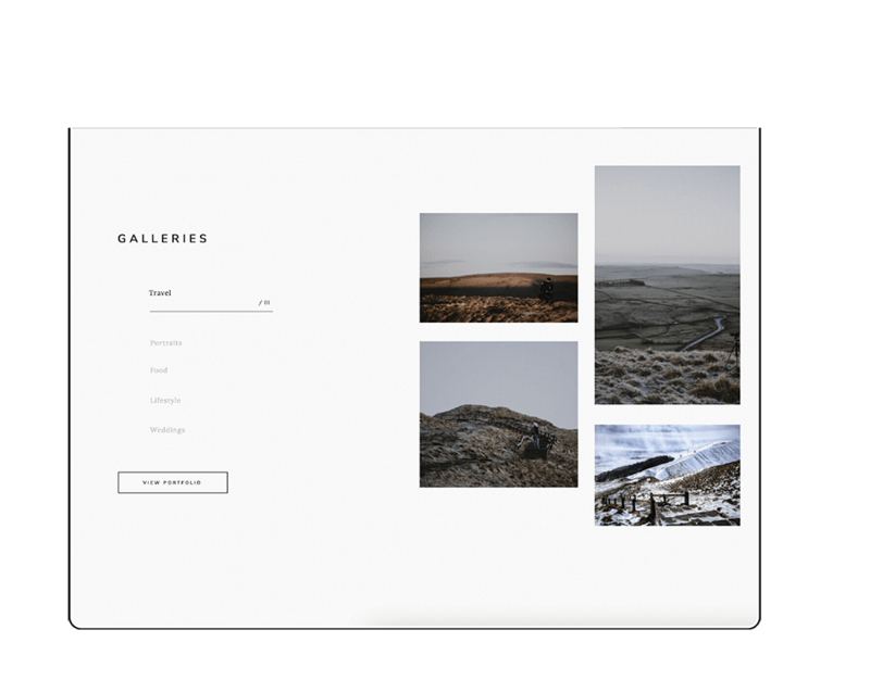 Design page Web pour photographe