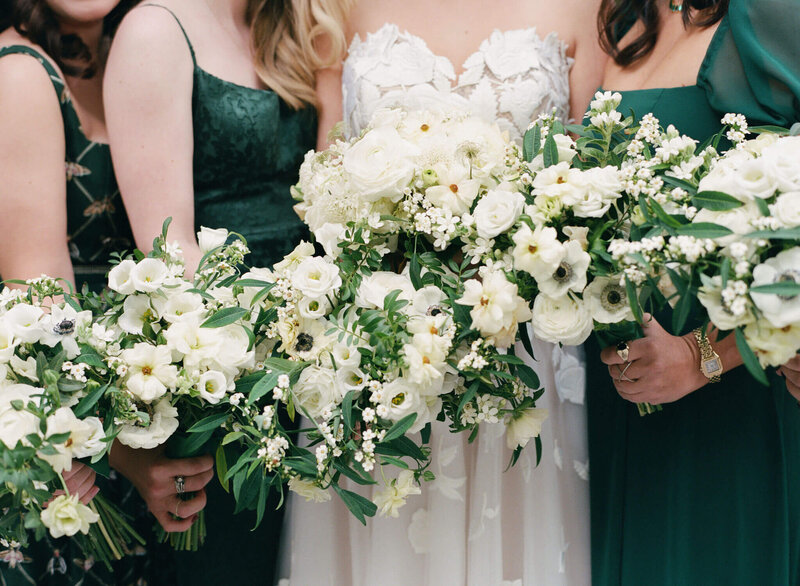 All white wedding flowers