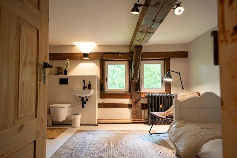 Schlafzimmer-3-Wassermühle-Triglitz-Ferienunterkunft-Deutschland