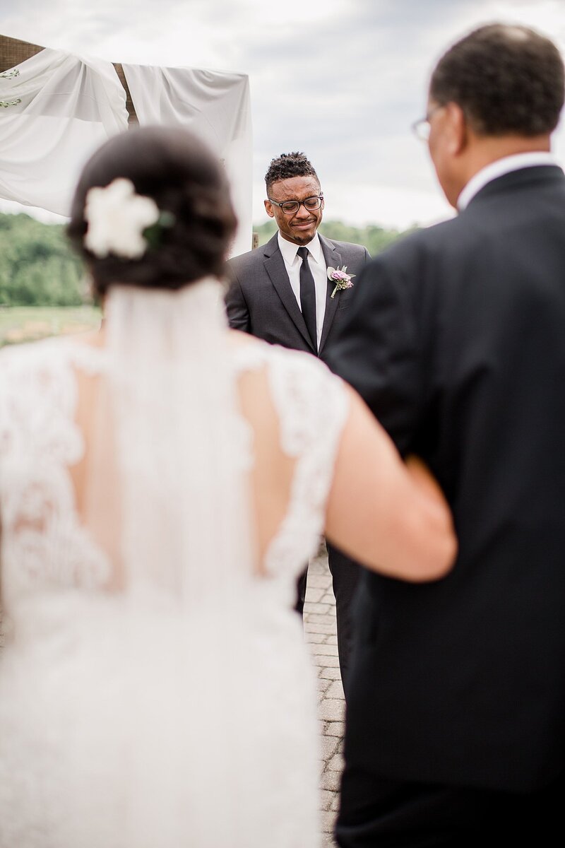 groom's reaction to bride by Knoxville Wedding Photographer, Amanda May Photos