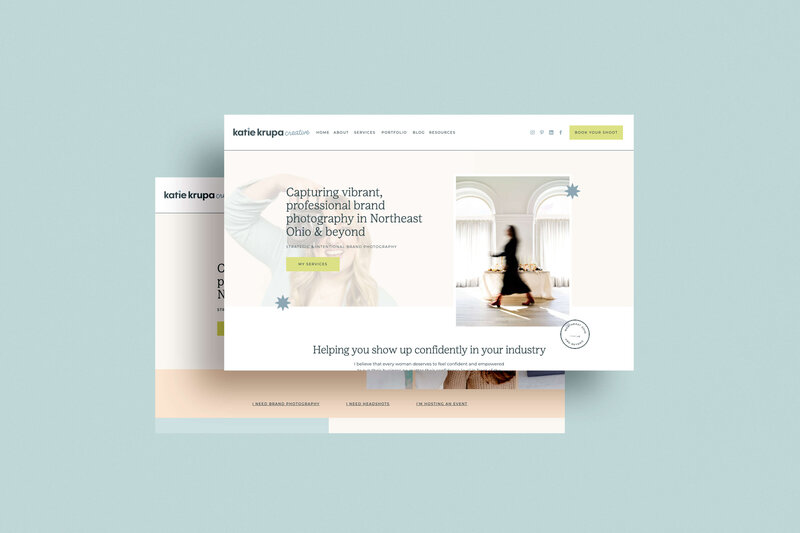 playful color palette and light and airy brand and website design for ohio-based photographer