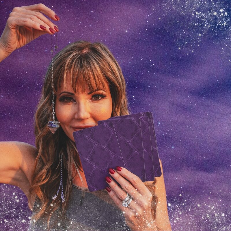 Dana Haines promoting tarot/oracle readings, aura cleansing, medium readings with shamanic practioner.