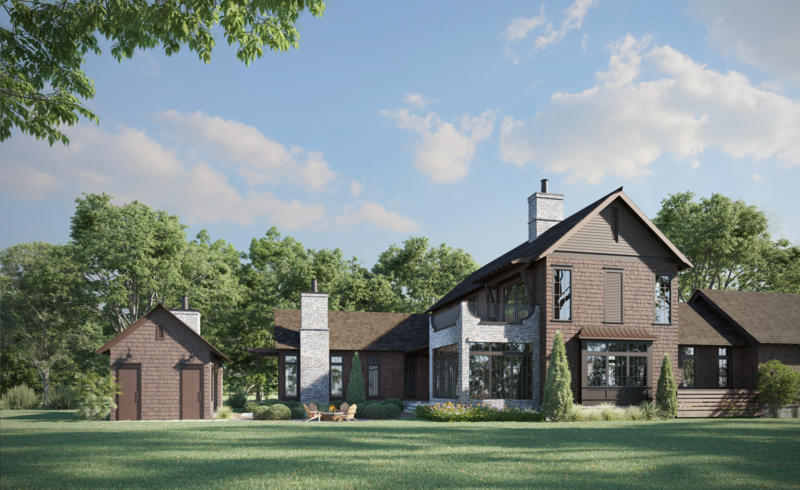 mountain-house-rustic-modern-stacked-stone-shingle-siding-landscaping