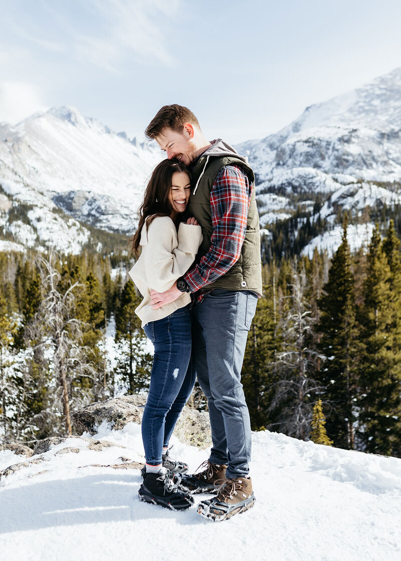 Hiking engagement shoot in Rocky Mountain National Park - Colby and Valerie Photography