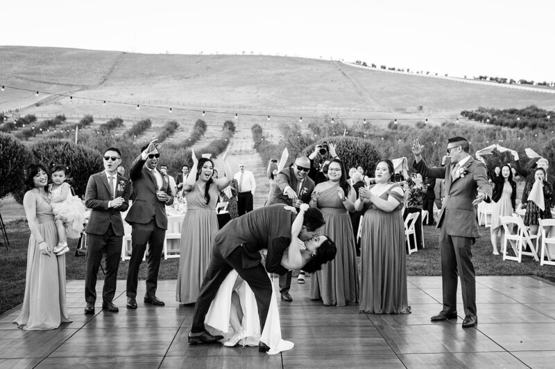 Portrait of a bride and groom at a wedding in Sonoma