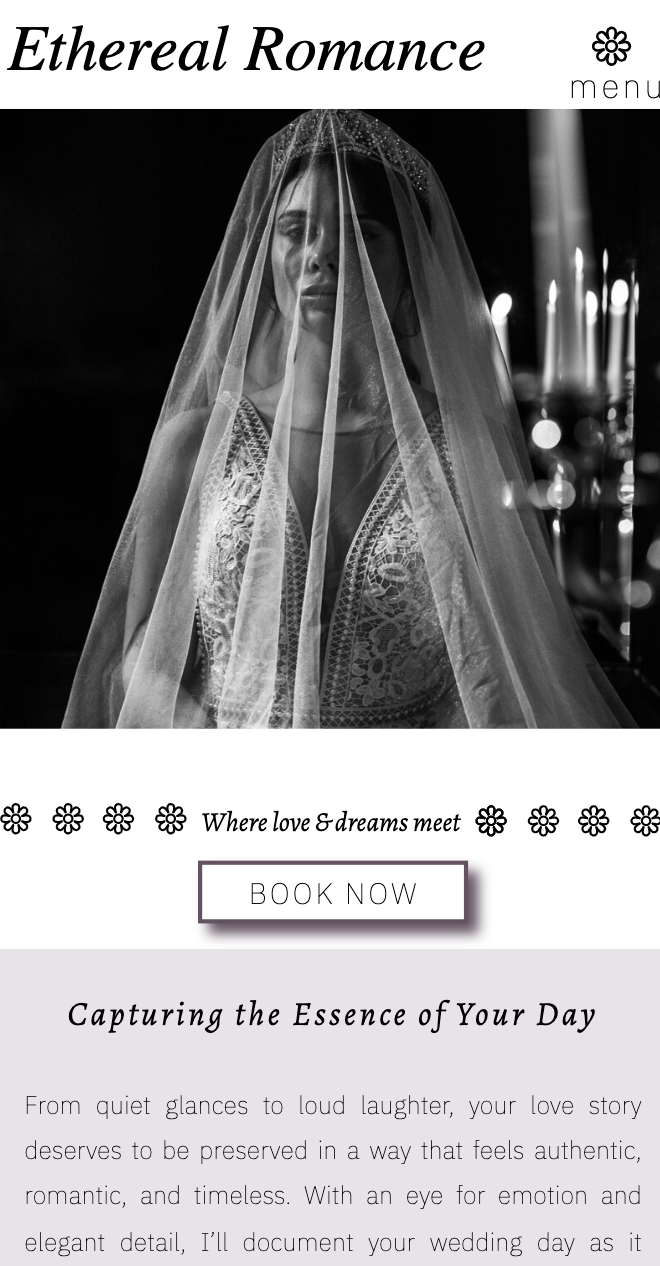 Showit Website Template for Wedding Photographers
