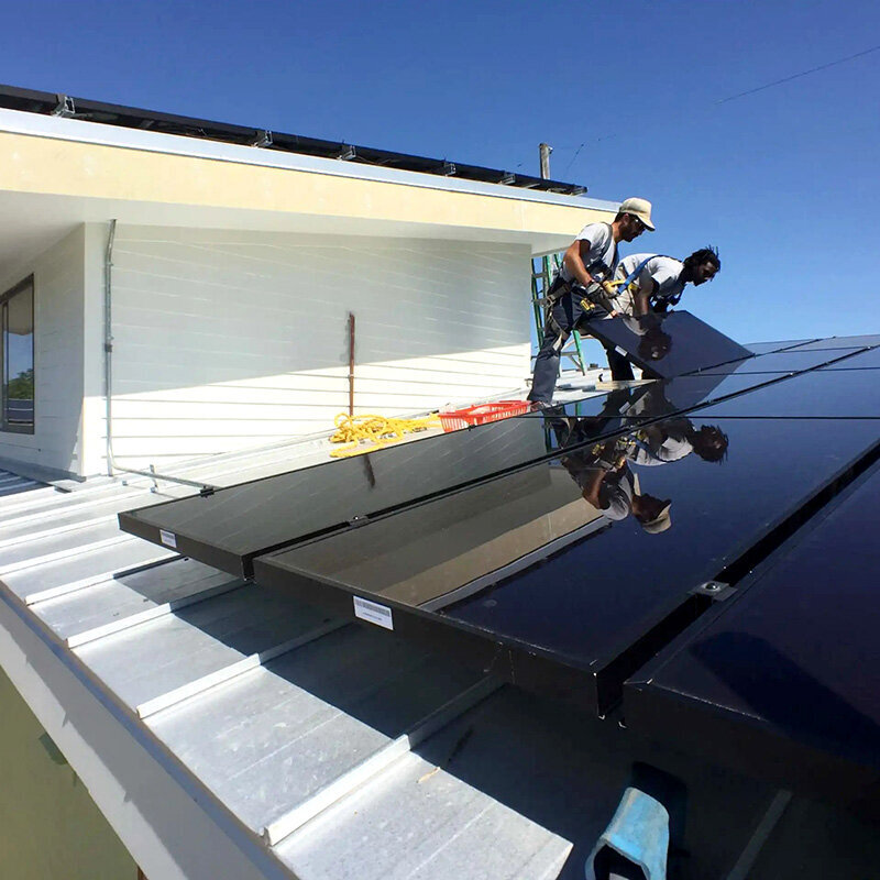 Installing solar panels on roof