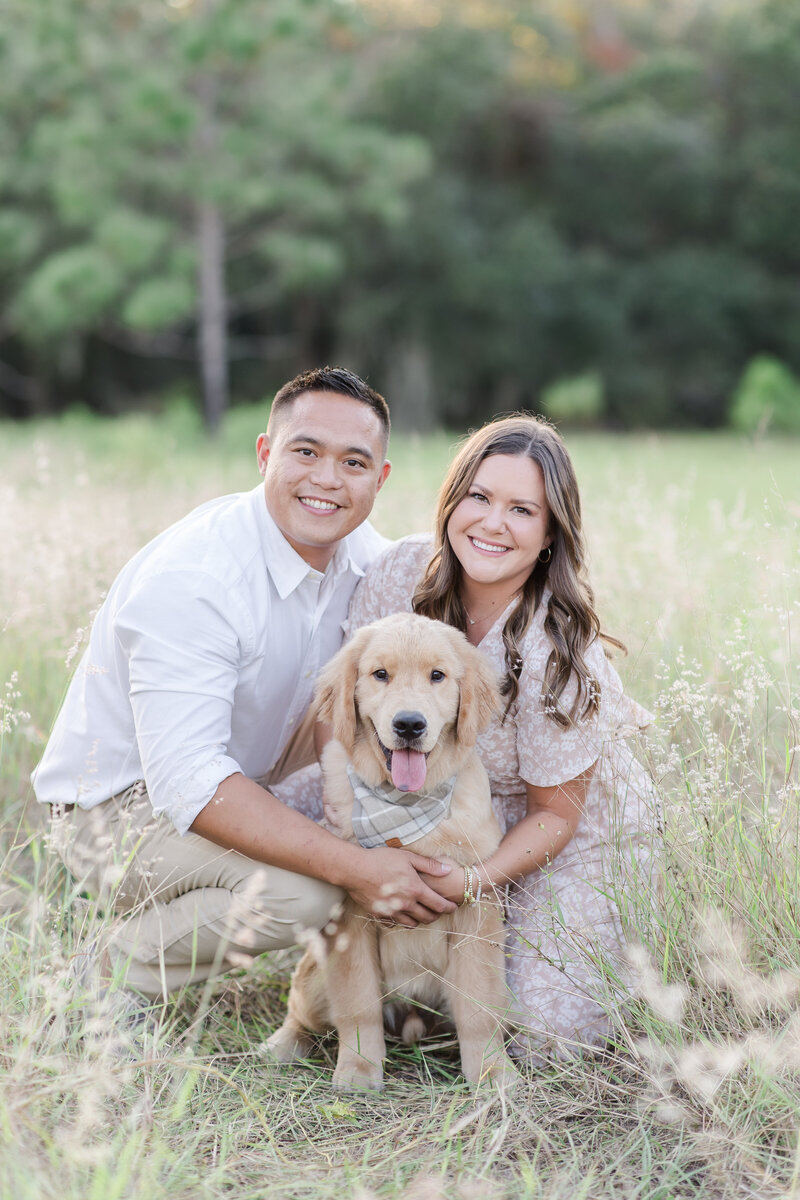 Katie with her husband and dog