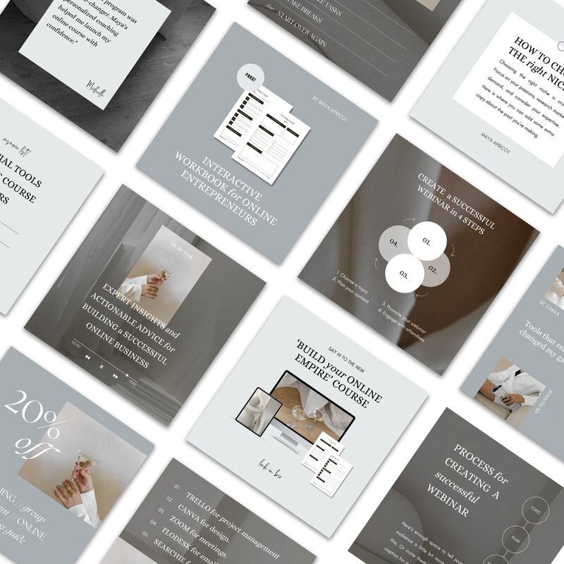 She Talks Business - Maya Apricot - social media Canva templates