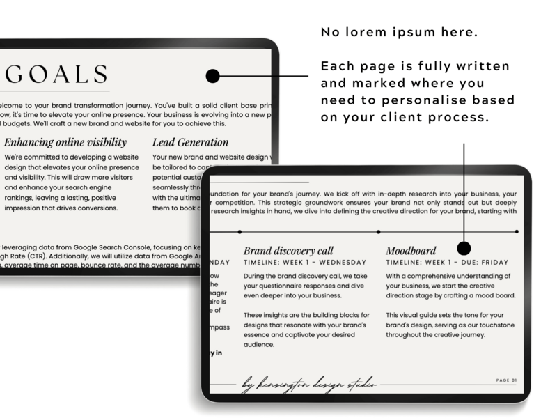 Proposal Template for Designers - Product Images - Steps broken down by The Streamlined Creative by Stephanie Taale - Business Coach, Client Experience and Systems Strategist for brand and website designers