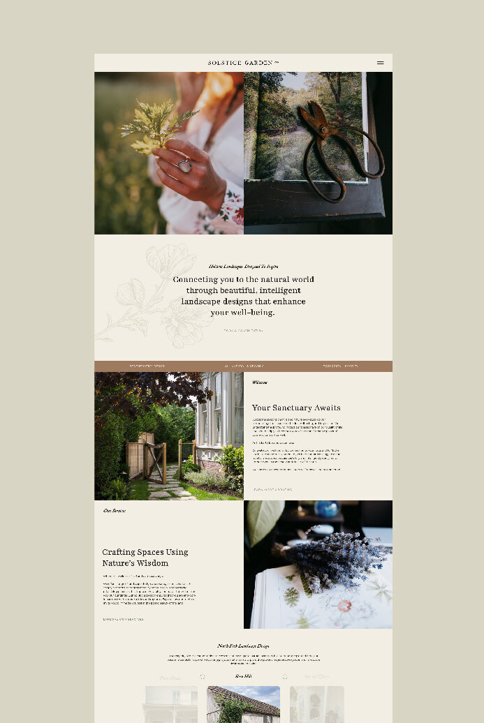 Landscaping website design mockup 1