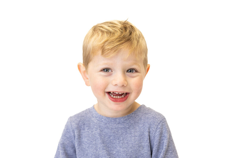 Modern school photo with plain white background