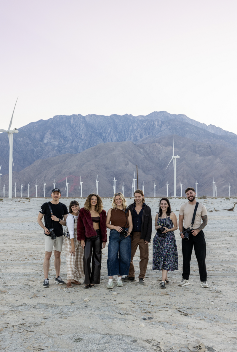 Wedding photography workshop at sunset in the desert