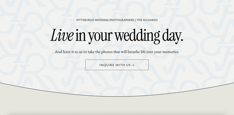 Website design and copywriting for We are The Richards, a husband and wife photographer