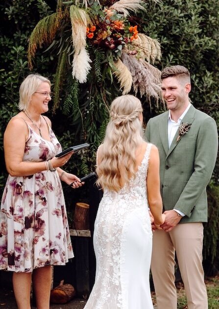Outdoor wedding ceremony in West Auckland