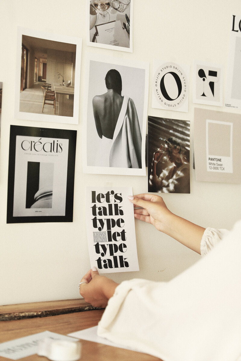Gif  in front of a mood board