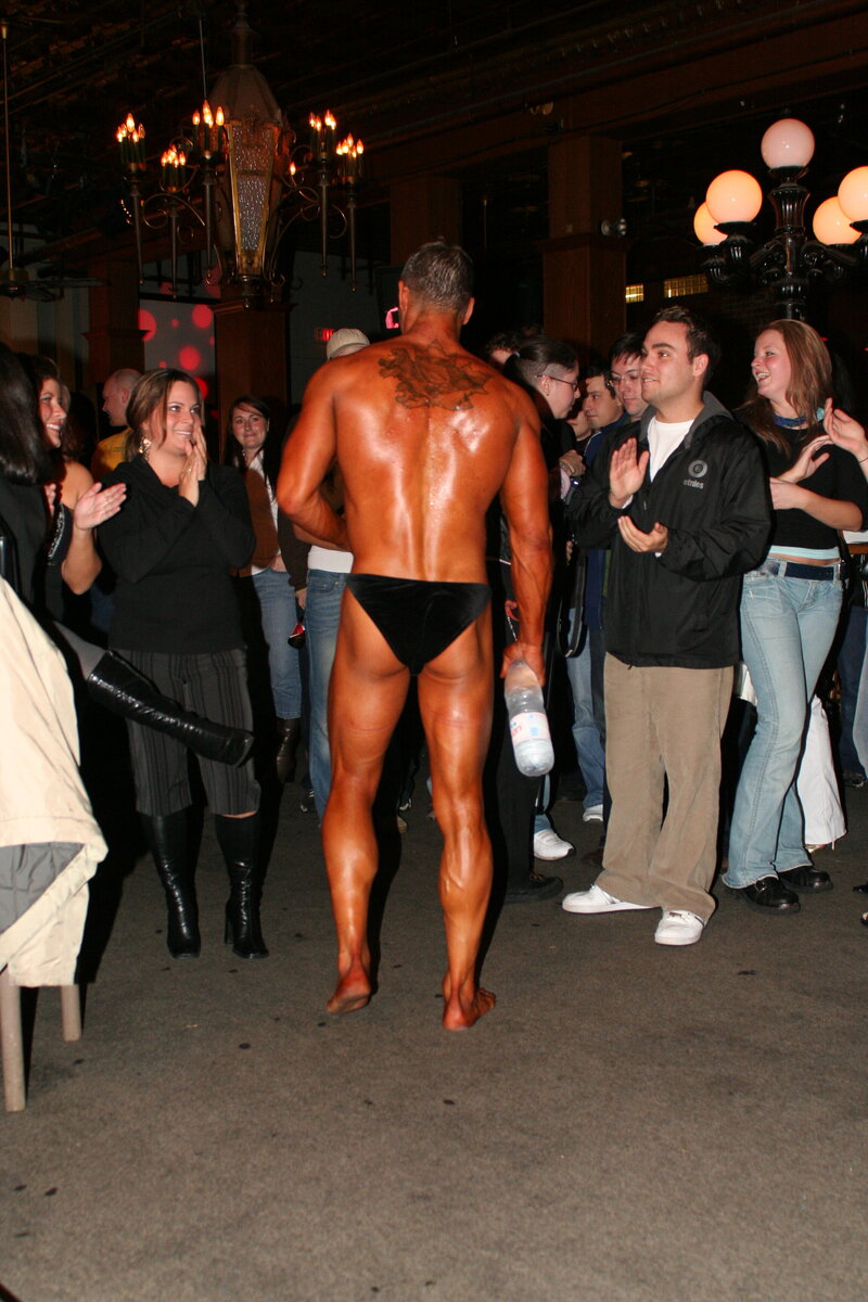 Brent Ray Fraser Posing on Stage The Transitional Culture Exiting Gallery 2005