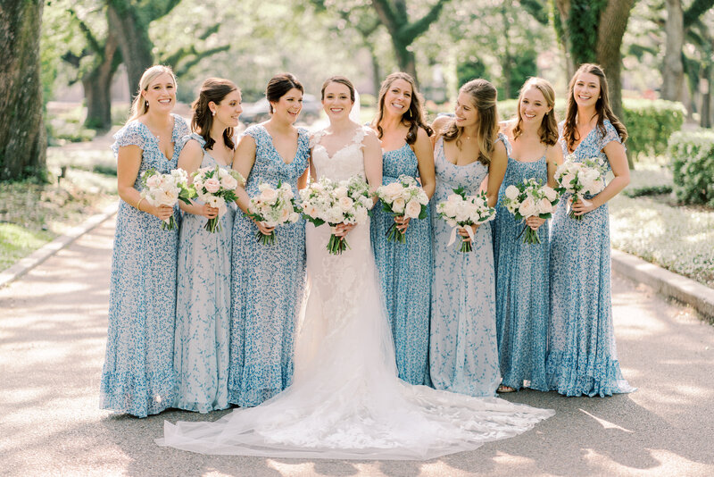 Bridesmaids with flowers