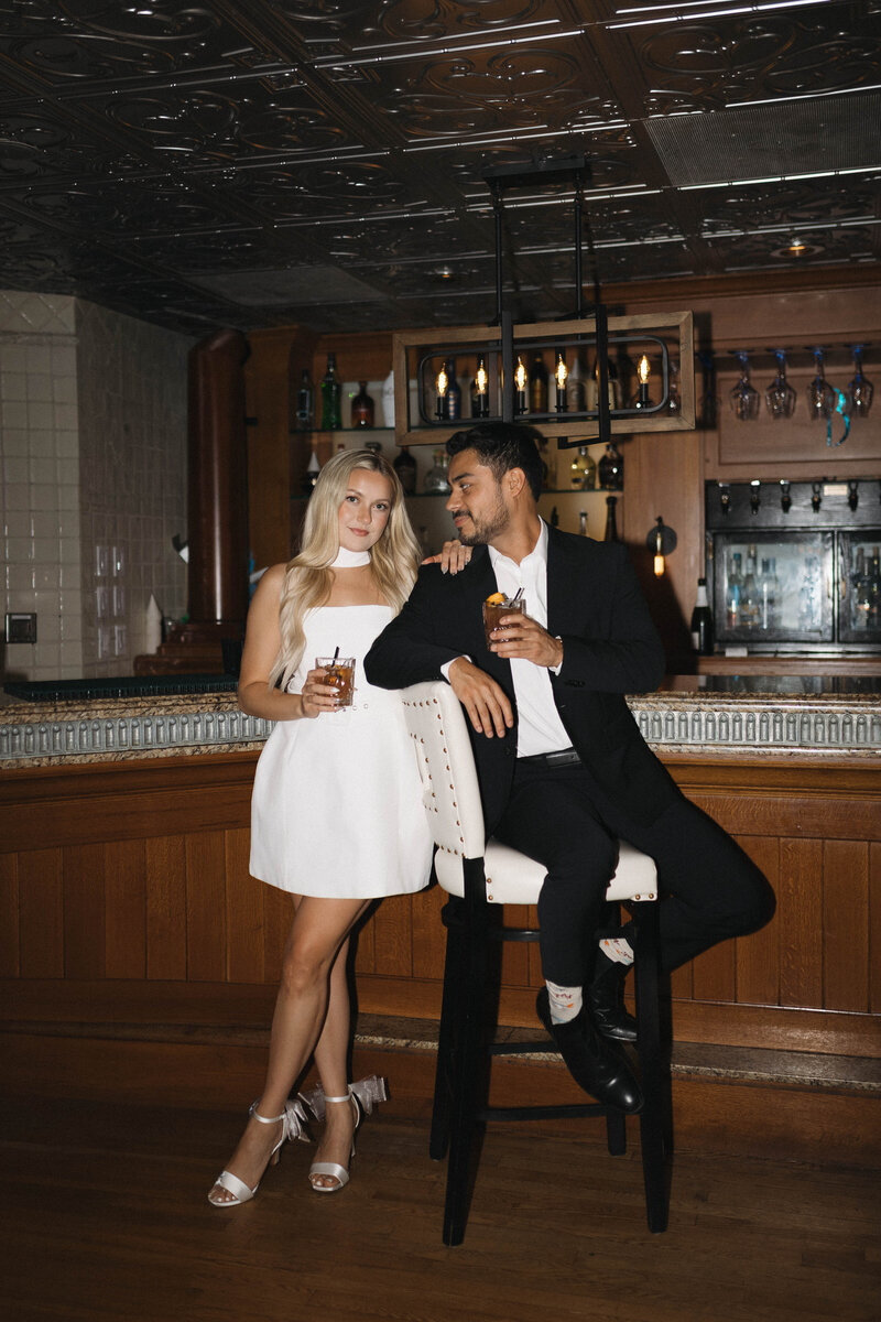 Bar engagement photos