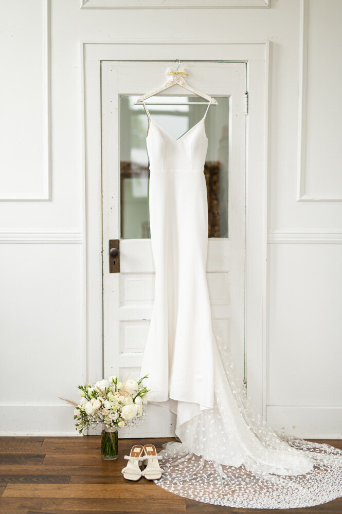 Wedding gown and flowers