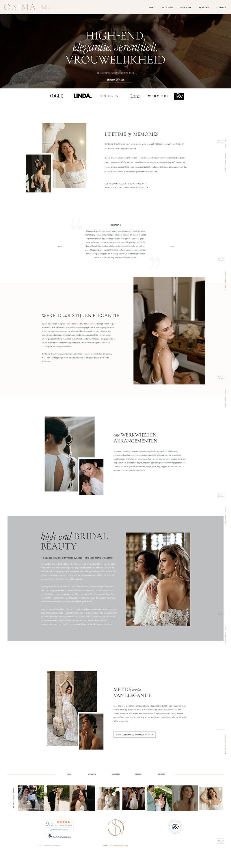 custom bridal showit website