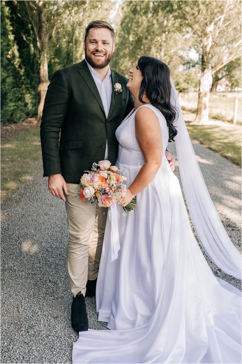 ellie fitzgerald wedding brett loving ellies belly brides of merivale wedding dress and olive blazer with rm williams boots